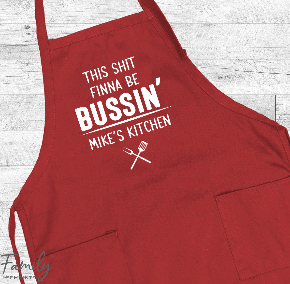 Hi Hungry, I'm Dad - Grill Apron - Funny Dad Apron - Funny Grill Apron - familyteeprints