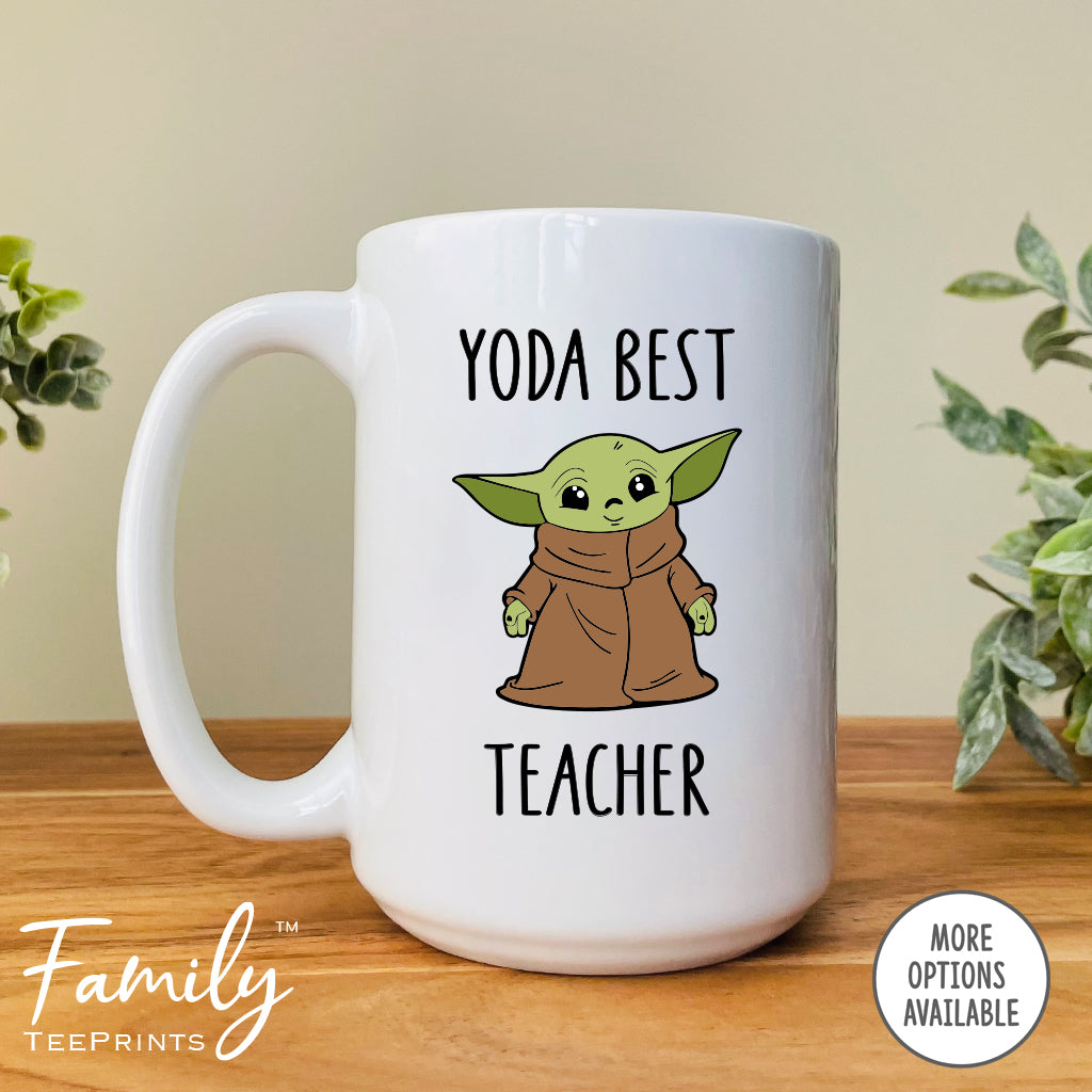 Custom Baby Yoda Best Star Wars Teacher Christmas Mug - Jolly Family Gifts