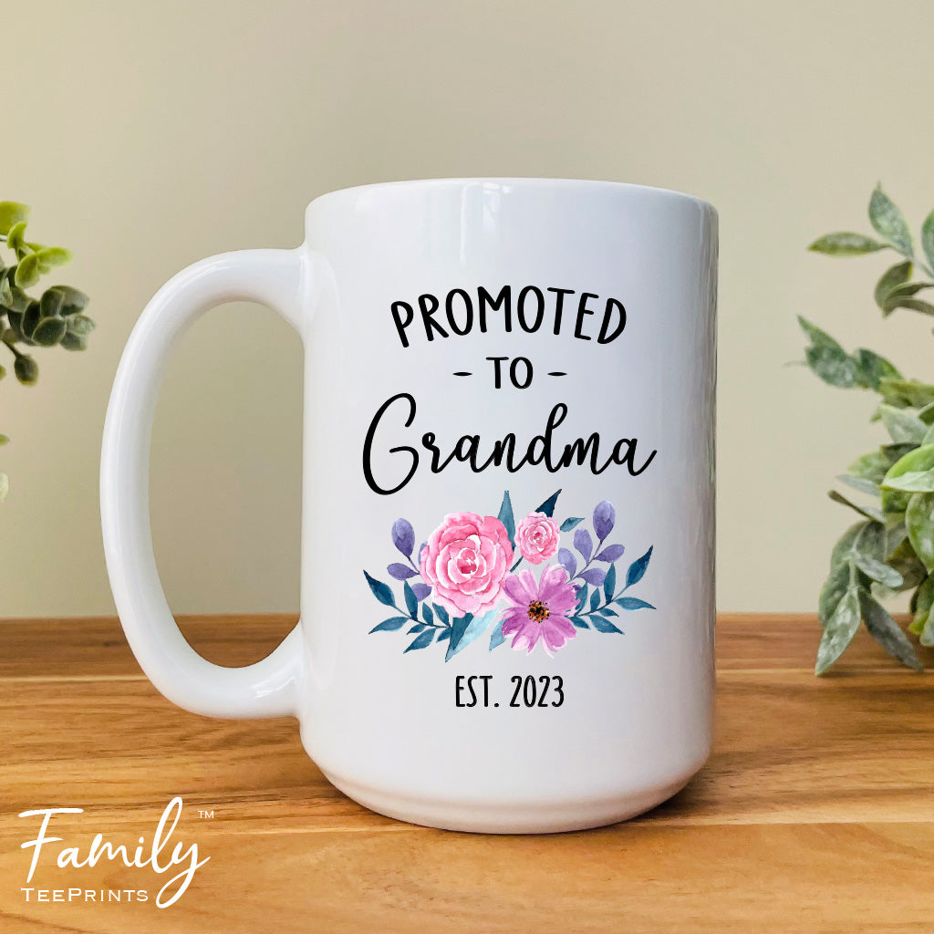 Promoted To Grandma Est. 2023 - Coffee Mug - Gifts For Grandma - Grand –  familyteeprints