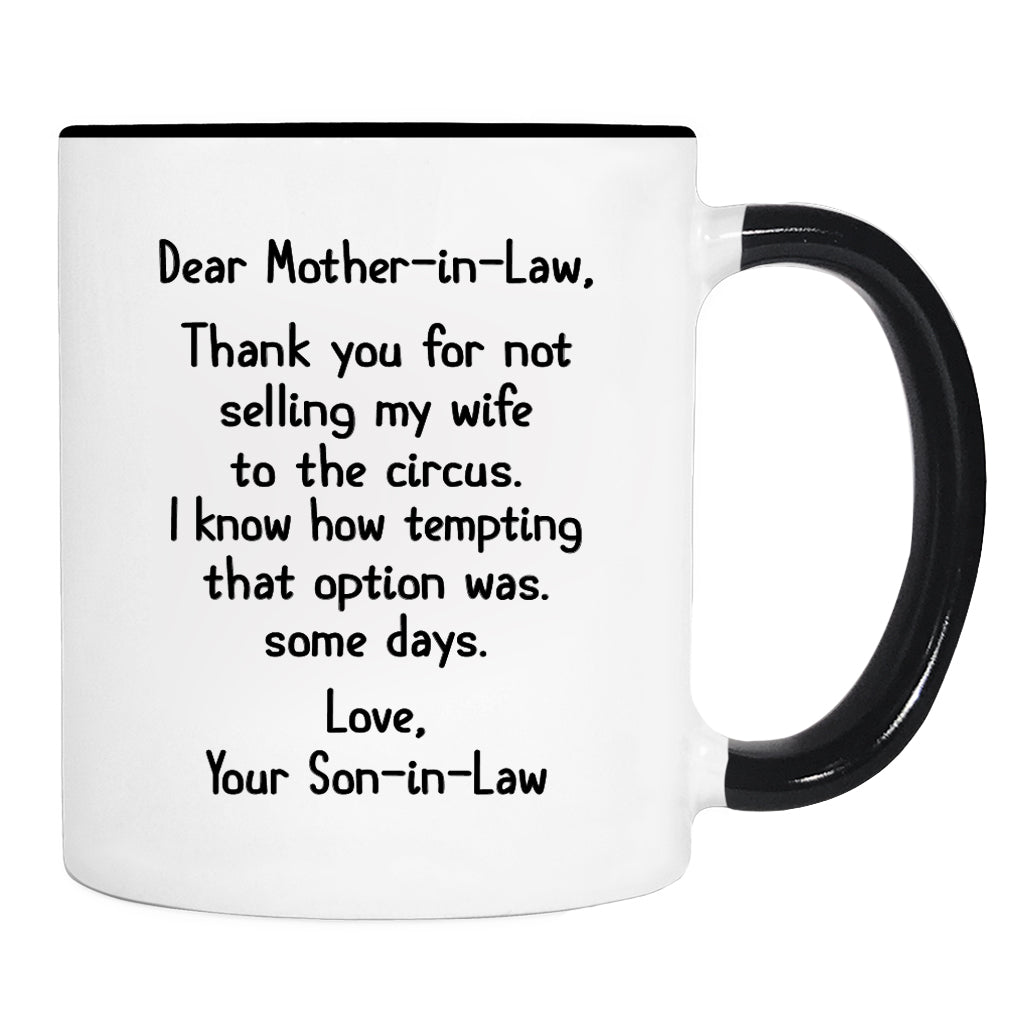 Modwnfy Mother in Law Gifts, Thanks for Not Putting My Husband Up for Adoption Glass Coffee Mug, Father Mother in Law Gifts from Daughter in Law for