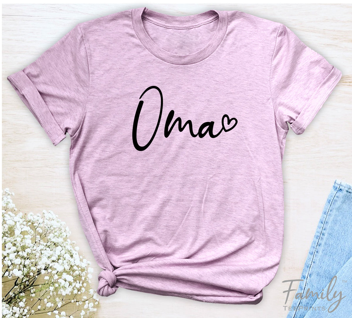 Oma Heart - Unisex T-shirt - Oma Shirt - Gift For New Oma - familyteeprints