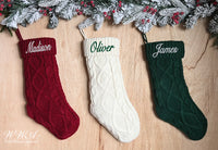 Personalized Knit Christmas Stockings - Custom Holiday Decor - familyteeprints