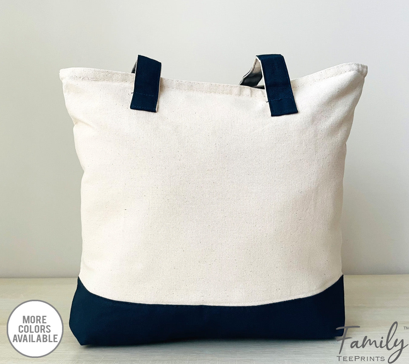 Mom Grandma Great Grandma - Zippered Tote Bag - Two Tone Bag