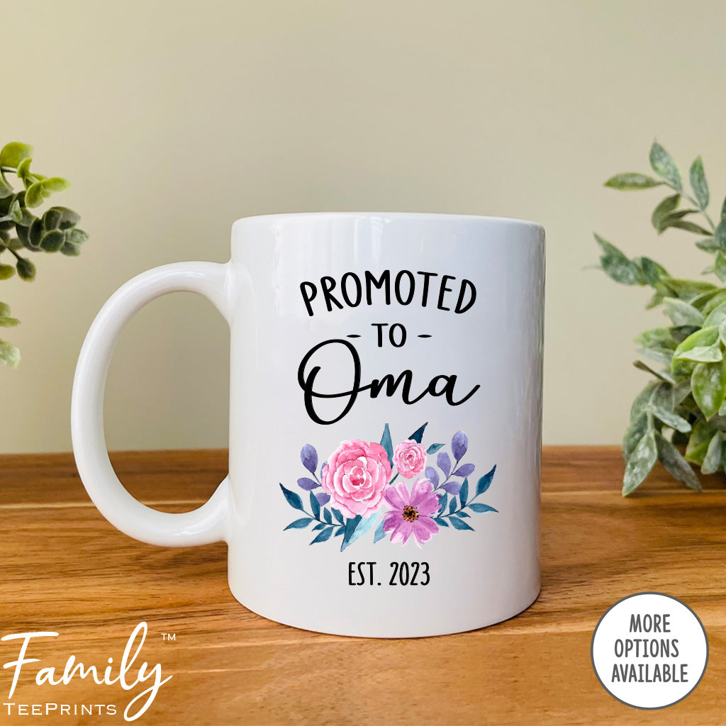 Promoted To Oma Est. 2023 - Coffee Mug - Gifts For Oma - Oma Mug - familyteeprints