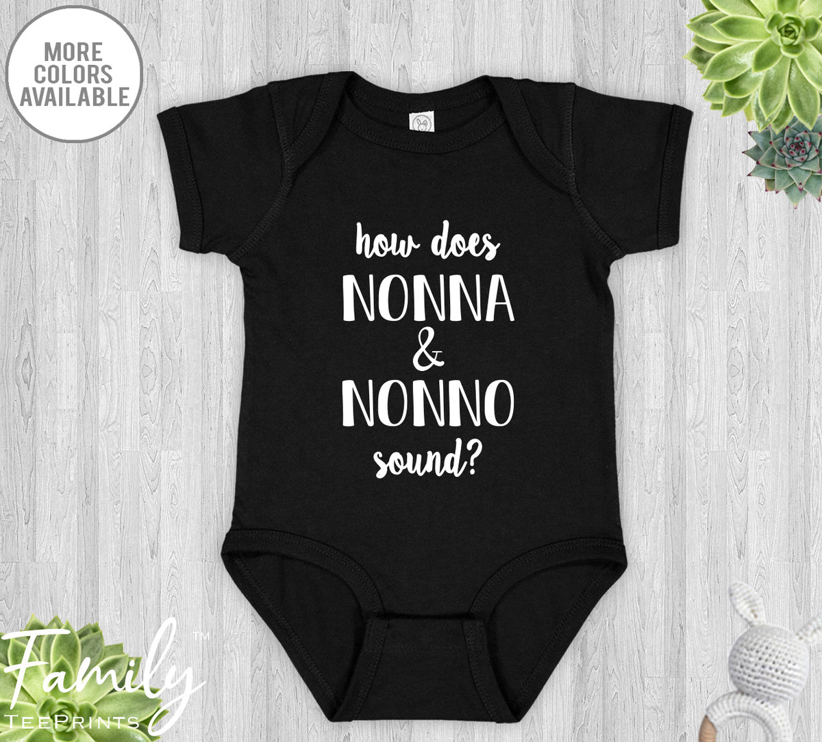 How Does Nonna & Nonno Sound? - Baby Onesie - Pregnancy Reveal Gift - Baby Announcement - familyteeprints