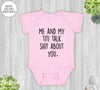 Me And My Titi Talk Sh*t About You - Baby Onesie - Funny Baby Bodysuit - Baby Gift From Titi - familyteeprints