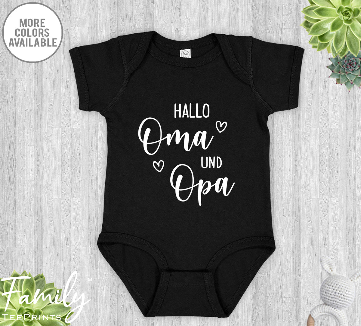 Hallo Oma Und Opa - Baby Onesie - Pregnancy Reveal Gift - Baby Announcement - familyteeprints