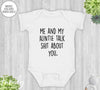 Me And My Auntie Talk Sh*t About You - Baby Onesie - Funny Baby Bodysuit - Baby Gift From Auntie - familyteeprints