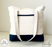 Gigi's Getaway Bag - Gigi Zippered Tote Bag - Two Tone Bag - Gigi Gift - familyteeprints