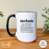Mechanic Definition - Coffee Mug - Gifts For Mechanic - Mechanic Mug - familyteeprints