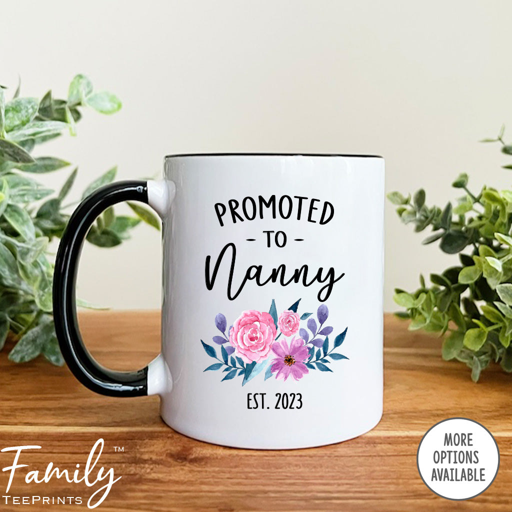 Promoted To Nanny Est. 2023 - Coffee Mug - Gifts For Nanny - Nanny Mug - familyteeprints