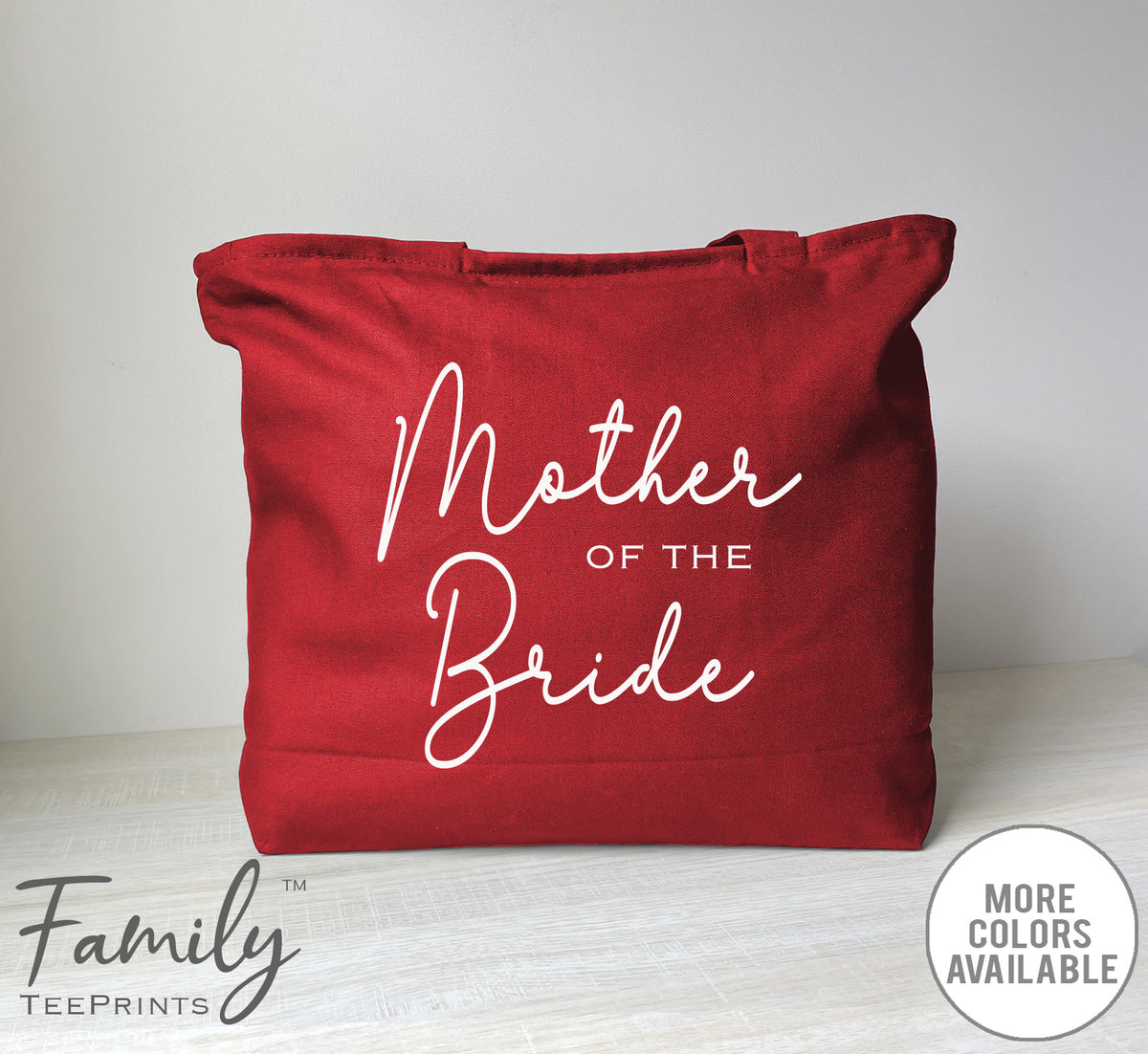 Mother Of The Bride -Zippered Tote Bag - Mother Of The Bride Bag - Mother Of The Bride Gift - familyteeprints