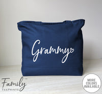 Grammy Heart - Zippered Tote Bag - Grammy Bag - Grammy Gift - familyteeprints