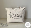 Wedding Officiant -Zippered Tote Bag - Wedding Officiant Bag - Wedding Officiant Gift - familyteeprints