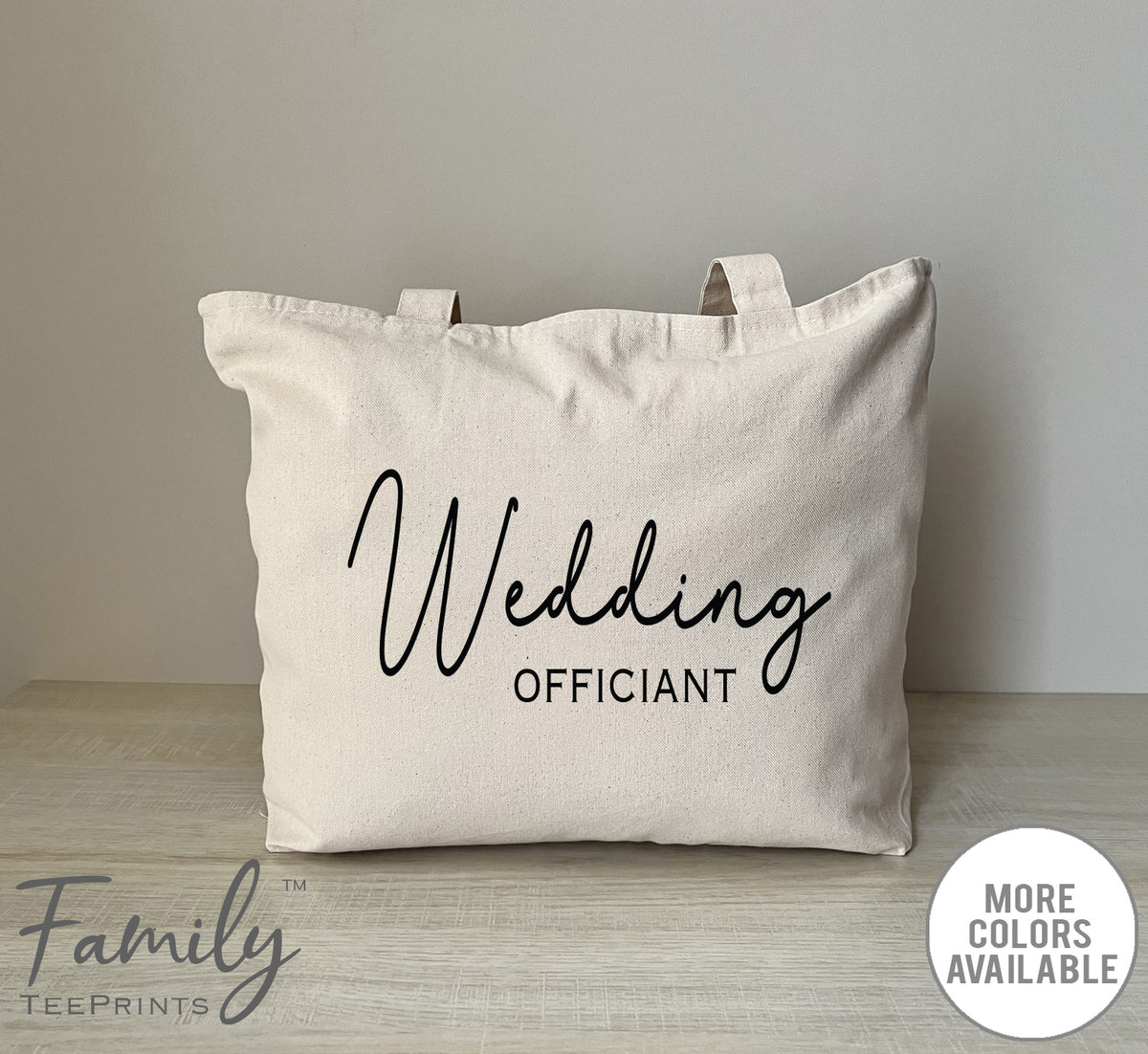 Wedding Officiant -Zippered Tote Bag - Wedding Officiant Bag - Wedding Officiant Gift - familyteeprints