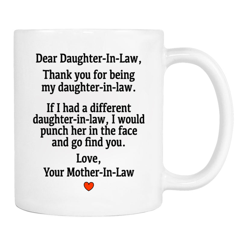 FamilyTeePrints Dear Daughter-In-Law...Love, Your Mother-In-Law - Mug - Daughter-In-Law Gift - Daughter-In-Law Mug - familyteeprints