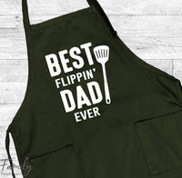 Best Flippin' Dad Ever - Grill Apron - Funny Dad Apron - Funny Grill Apron - familyteeprints