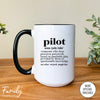 Pilot Definition - Coffee Mug - Gifts For Pilot - Pilot Mug - familyteeprints