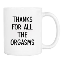 Thanks For All The Orgasms - Mug - Boyfriend Gift - Husband Mug - Funny Gift - familyteeprints