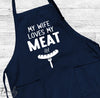 My Wife Loves My Meat - Grill Apron - BBQ Apron - Funny Husband Apron - Funny Gift For Him - familyteeprints