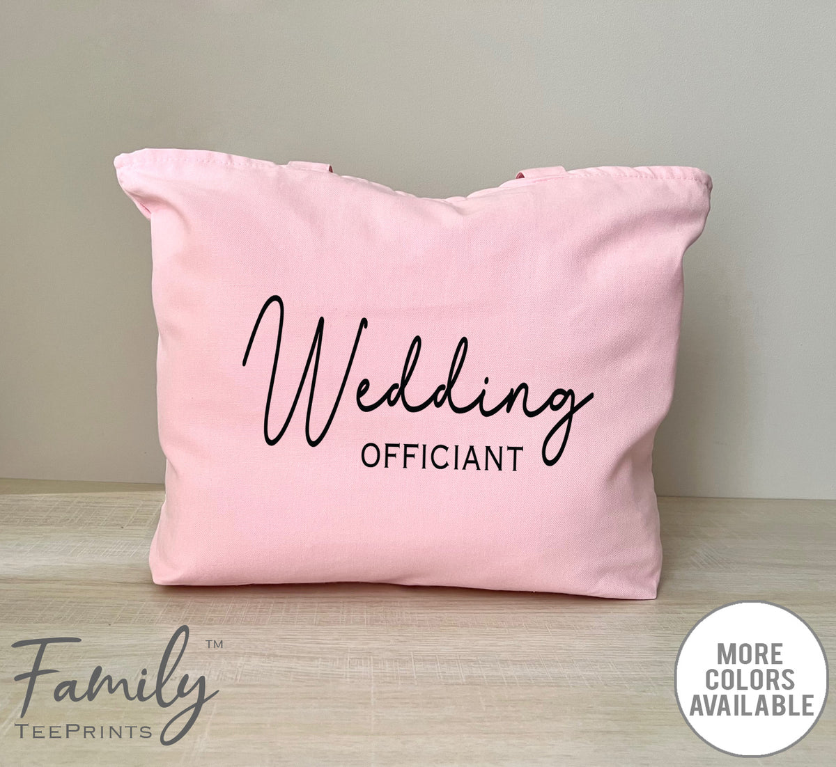 Wedding Officiant -Zippered Tote Bag - Wedding Officiant Bag - Wedding Officiant Gift - familyteeprints