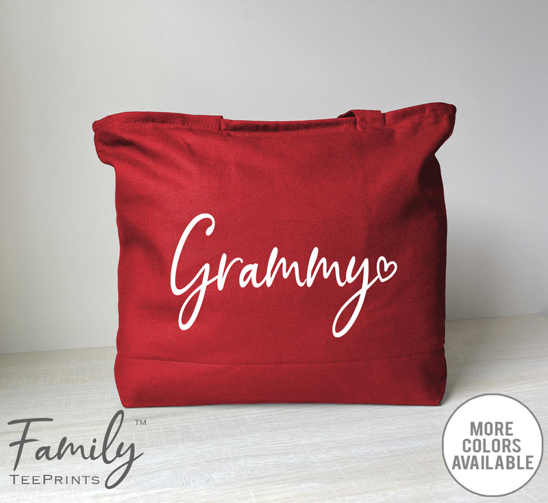 Grammy Heart - Zippered Tote Bag - Grammy Bag - Grammy Gift - familyteeprints