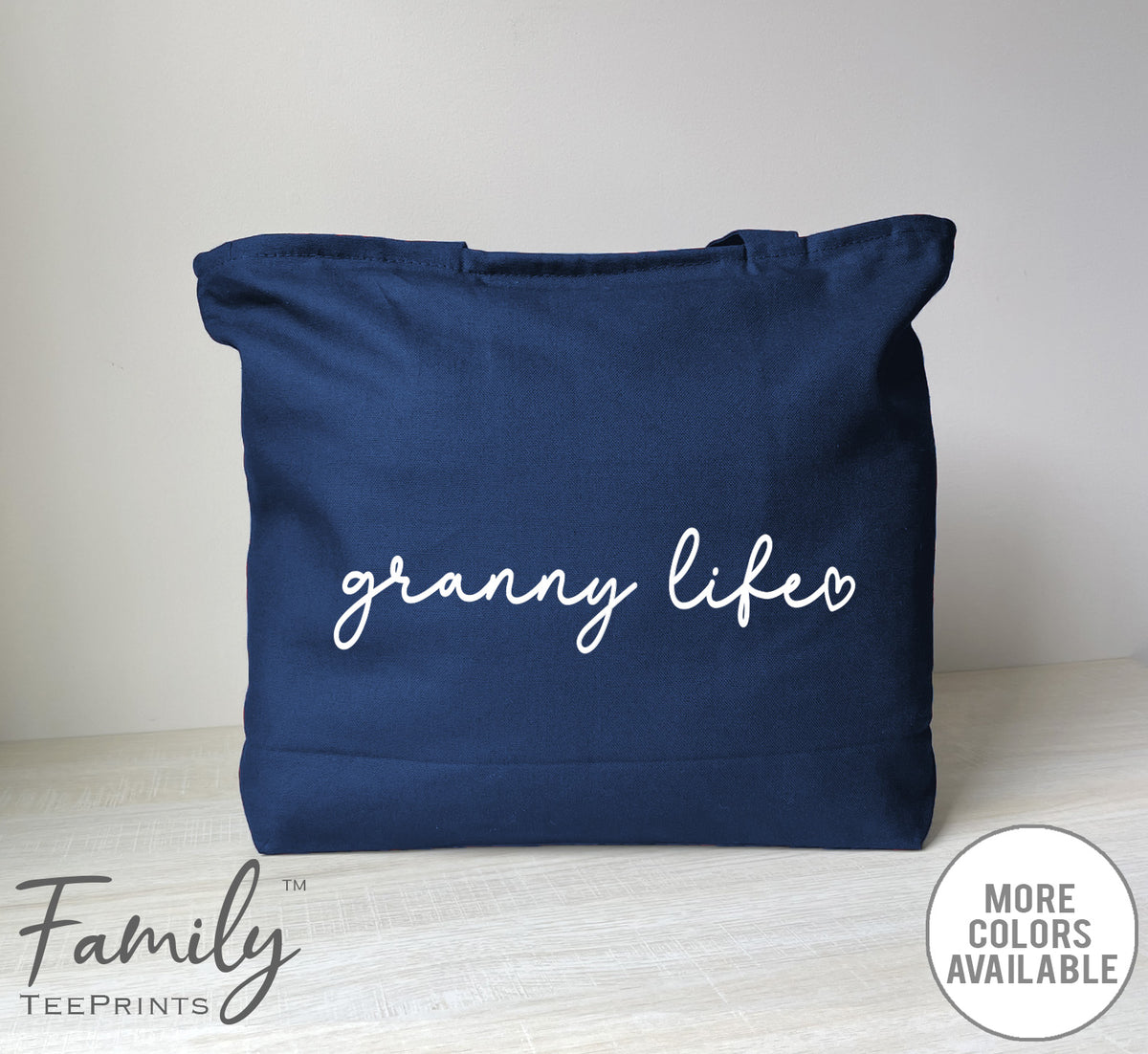 Granny Life - Zippered Tote Bag - Granny Bag - New Granny Gift - familyteeprints