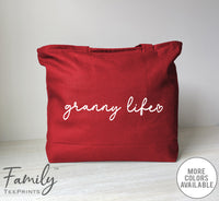 Granny Life - Zippered Tote Bag - Granny Bag - New Granny Gift - familyteeprints