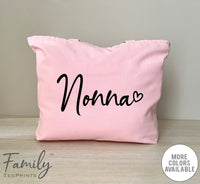 Nonna Heart - Zippered Tote Bag - Nonna Bag - Nonna Gift - familyteeprints