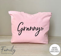 Granny Heart - Zippered Tote Bag - Granny Bag - Granny Gift - familyteeprints