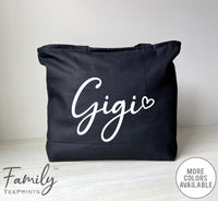 Gigi Heart -Zippered Tote Bag - Gigi Bag - Gigi Gift - familyteeprints