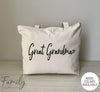 Great Grandma Heart - Zippered Tote Bag - Great Grandma Bag - Great Grandma Gift - familyteeprints