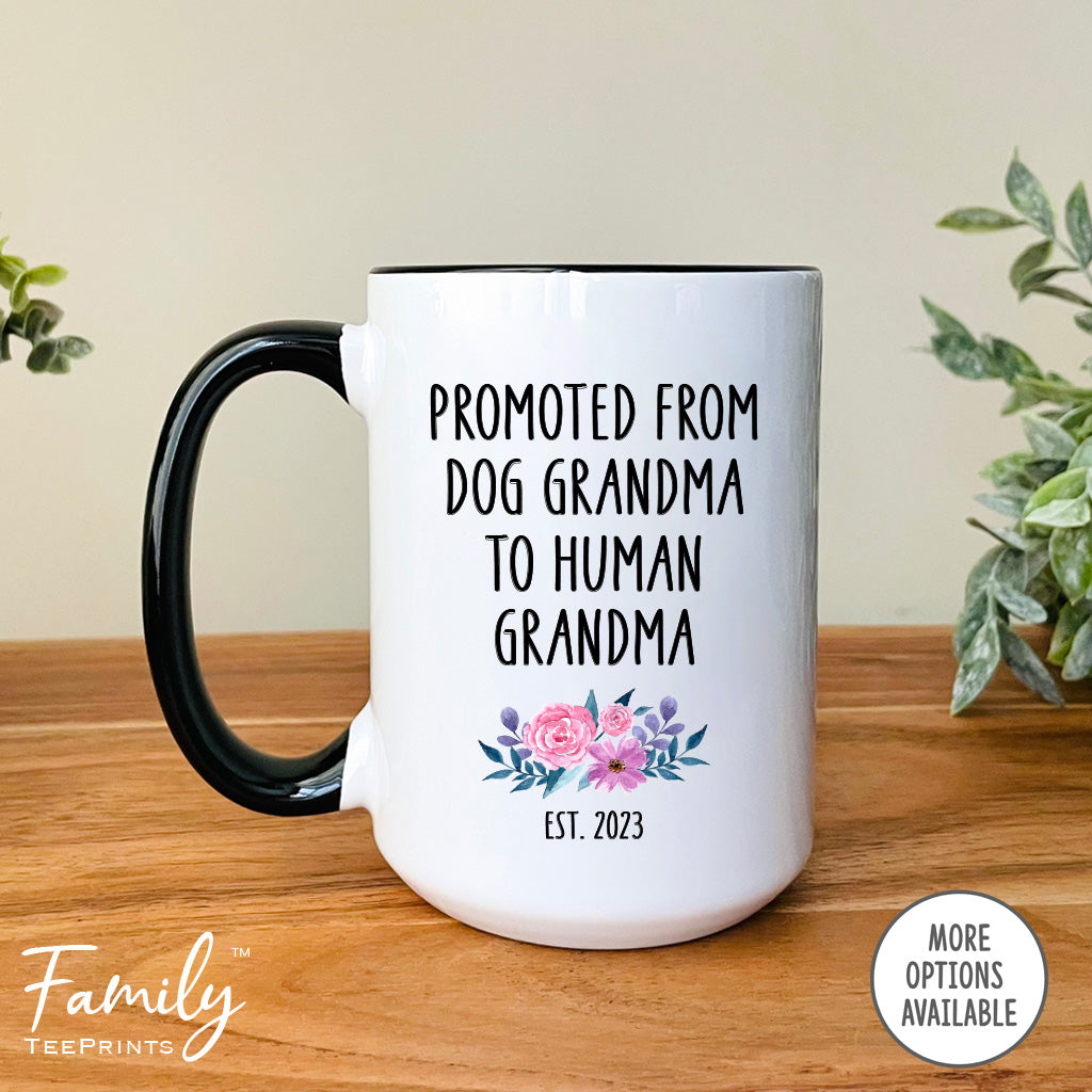 Promoted from dog grandma to human grandma mug best sale