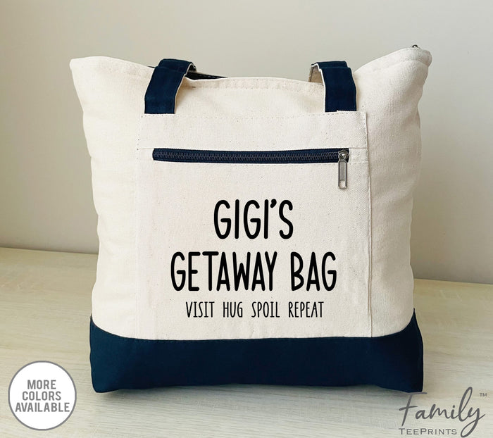 Gigi's Getaway Bag - Gigi Zippered Tote Bag - Two Tone Bag - Gigi Gift