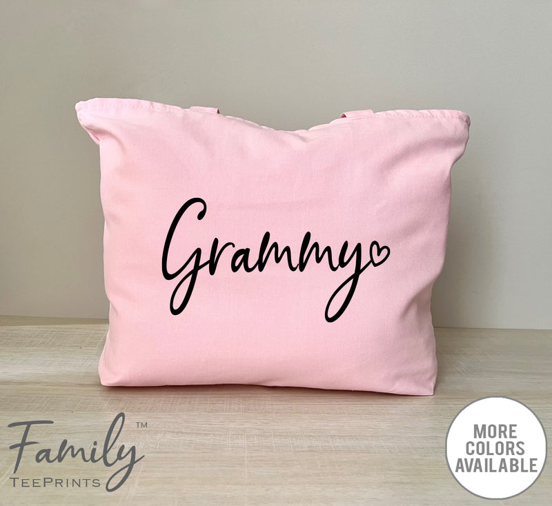 Grammy Heart - Zippered Tote Bag - Grammy Bag - Grammy Gift - familyteeprints