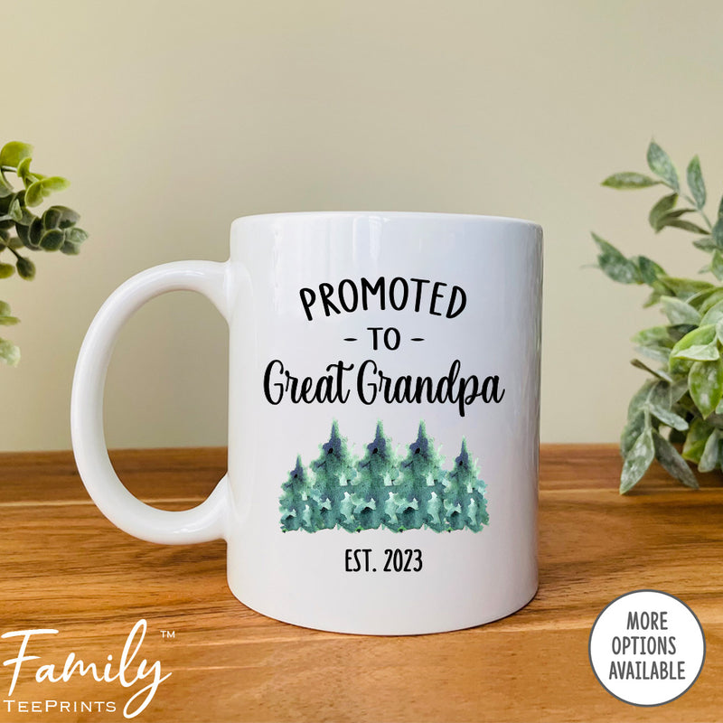 Promoted To Great Grandpa Est. 2023 - Coffee Mug - Gifts For Great Grandpa - Great Grandpa Mug - familyteeprints