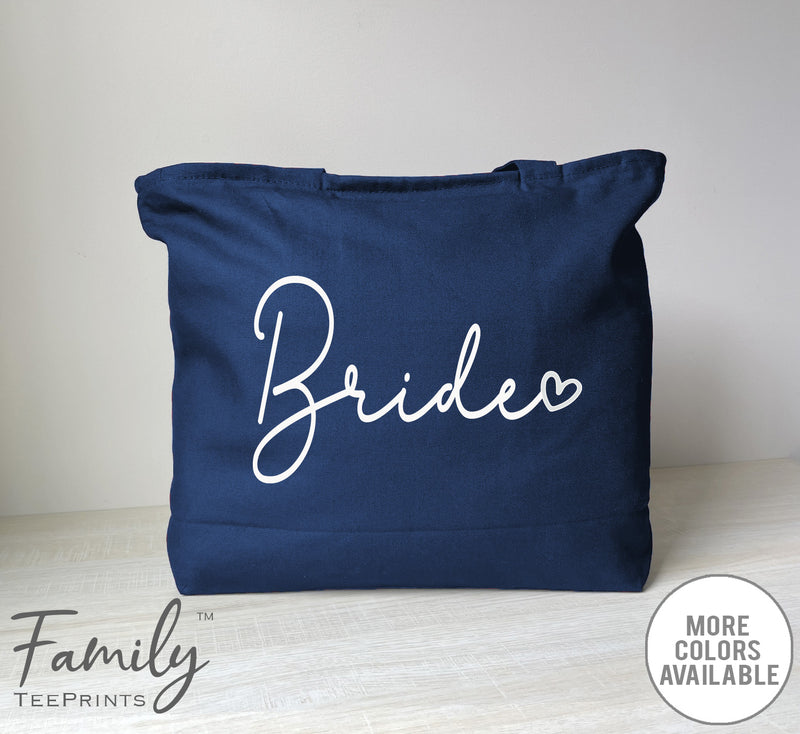 Bride -Zippered Tote Bag - Bride Bag - Bride Gift - familyteeprints