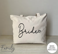 Bride -Zippered Tote Bag - Bride Bag - Bride Gift