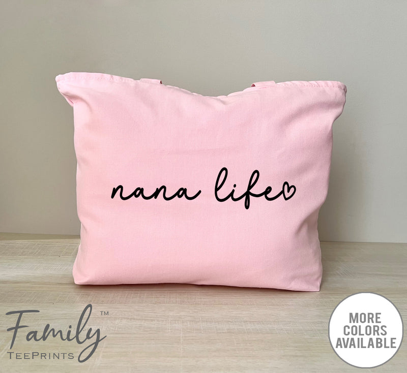 Nana Life - Zippered Tote Bag - Nana Bag - New Nana Gift - familyteeprints