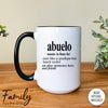 Abuelo Noun - Coffee Mug - Funny Abuelo Gift - New Abuelo Mug - familyteeprints