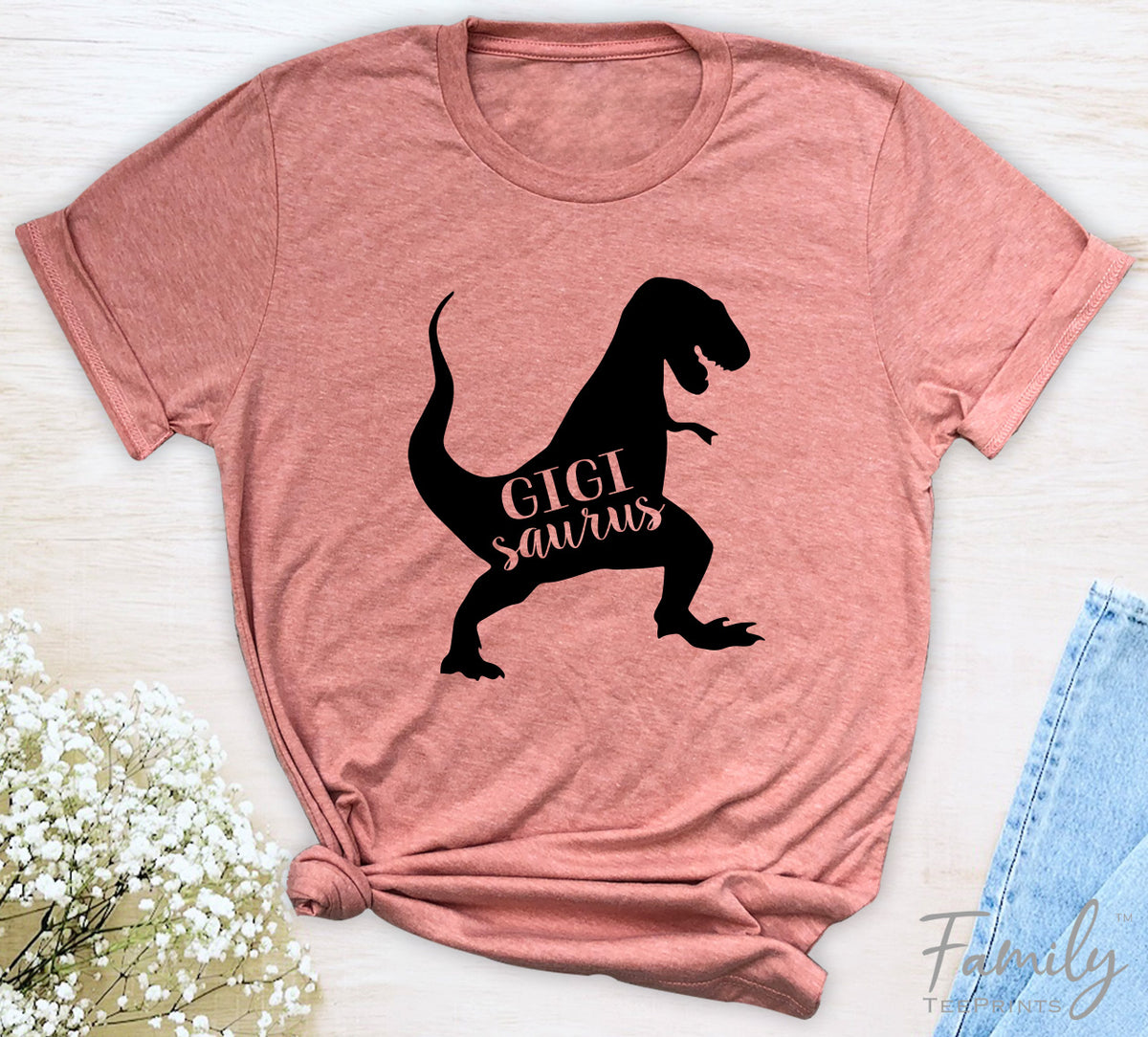 Gigisaurus - Unisex T-shirt - Gigi Shirt - Gift For New Gigi - familyteeprints