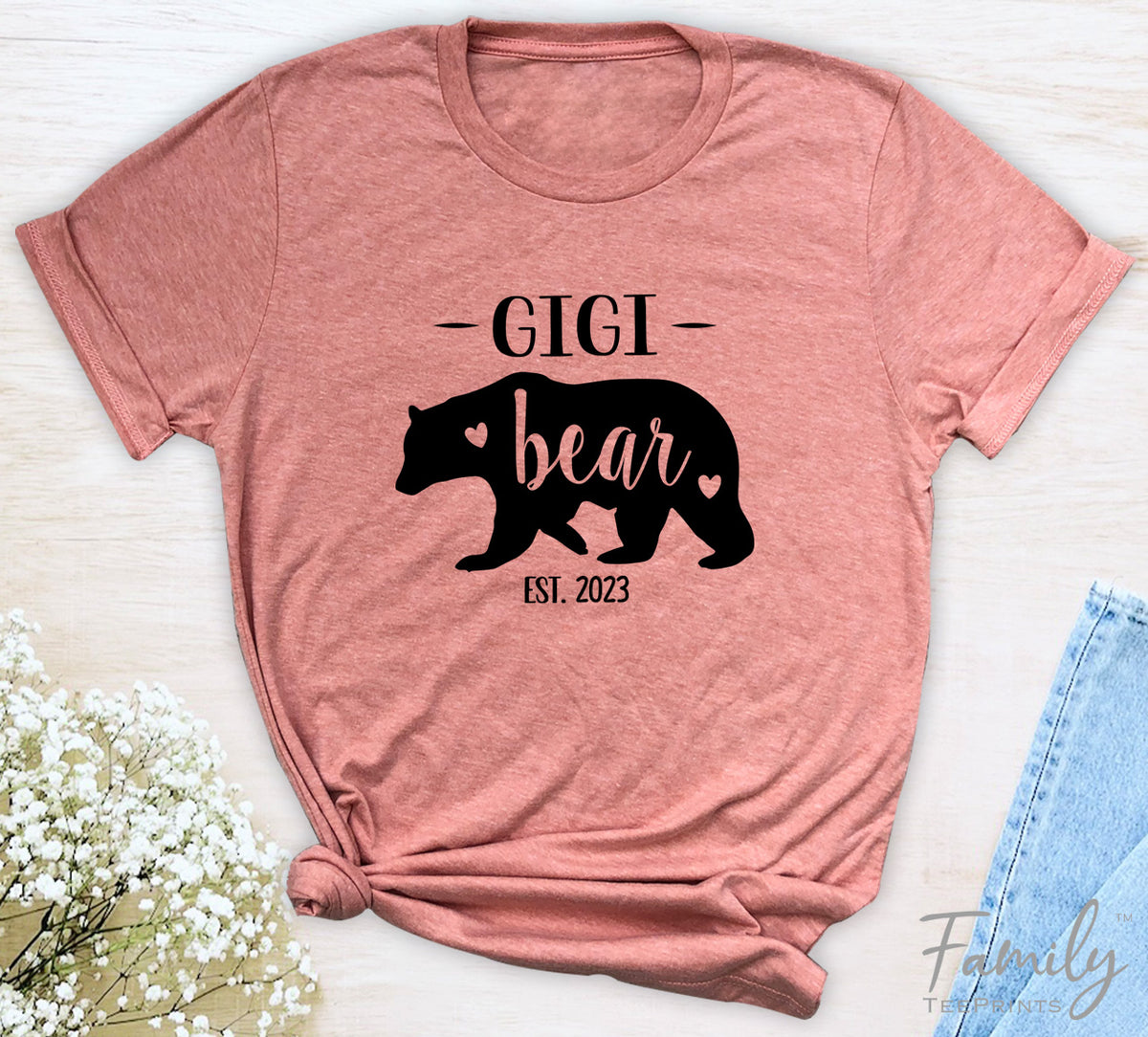 Gigi Bear Est. 2023 - Unisex T-shirt - Gigi Mom Shirt - Gift For New Gigi - familyteeprints