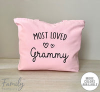 Most Loved Grammy - Zippered Tote Bag - Grammy Bag - Grammy Gift - familyteeprints