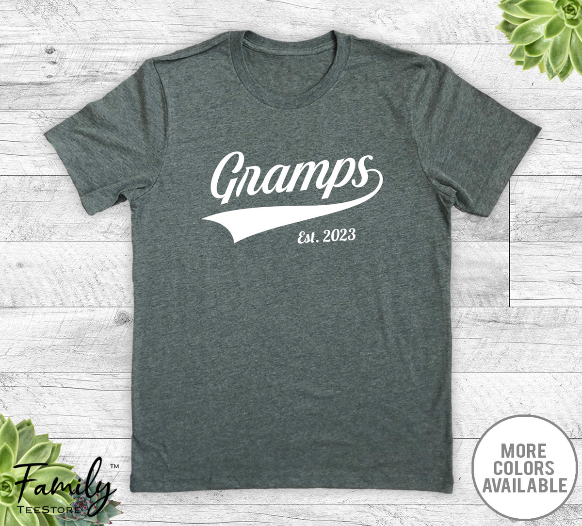 Gramps Est. 2023 - Unisex T-shirt - New Gramps Shirt - Gramps To Be Gift - familyteeprints