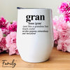 Gran Noun - Wine Tumbler - Gifts For Gran - Gran Wine Gift - familyteeprints