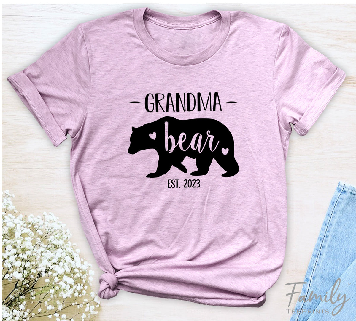 Grandma Bear Est. 2023 - Unisex T-shirt - Grandma Shirt - Gift For New Grandma - familyteeprints
