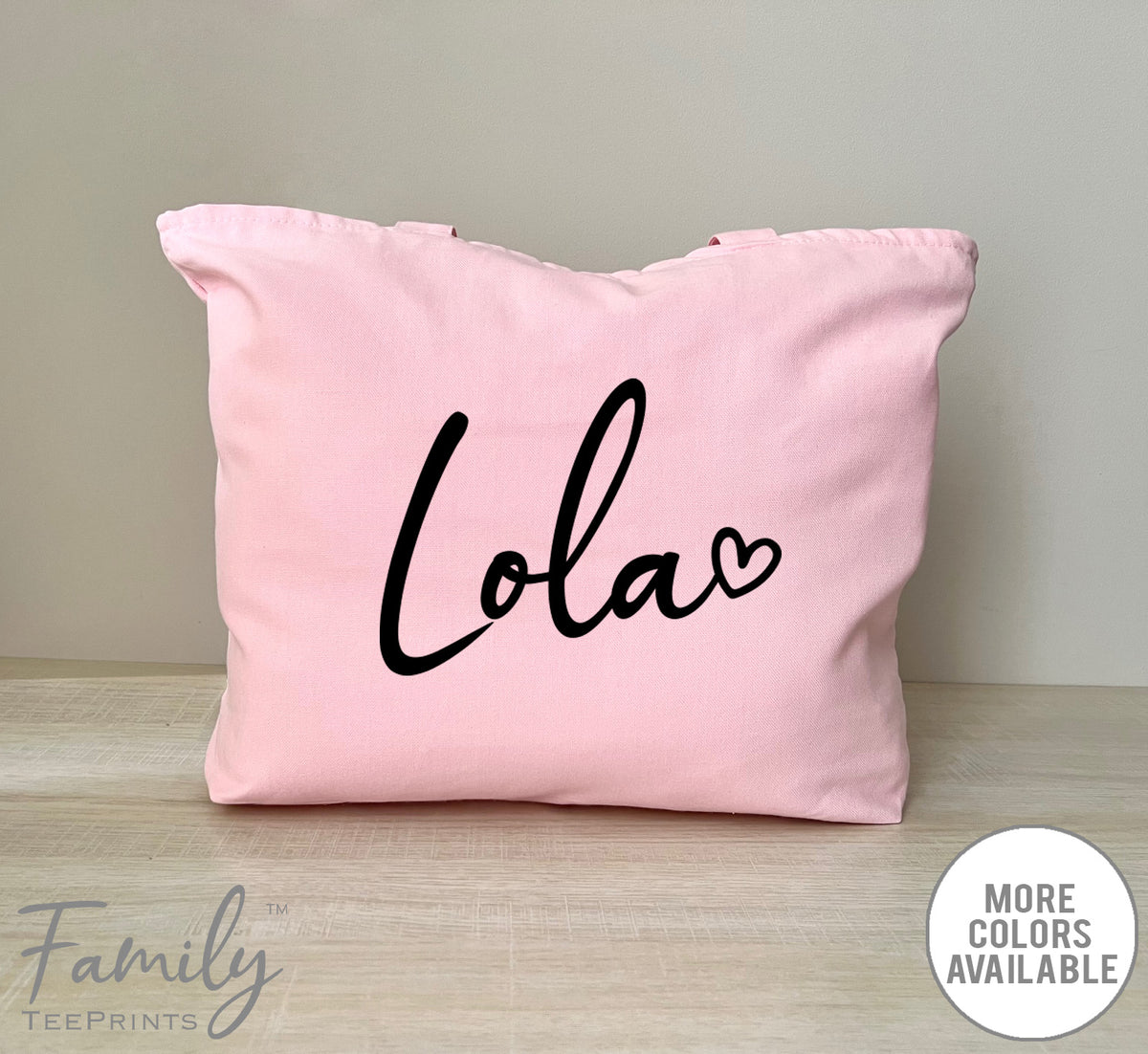 Lola Heart - Zippered Tote Bag - Lola Bag - Lola Gift - familyteeprints