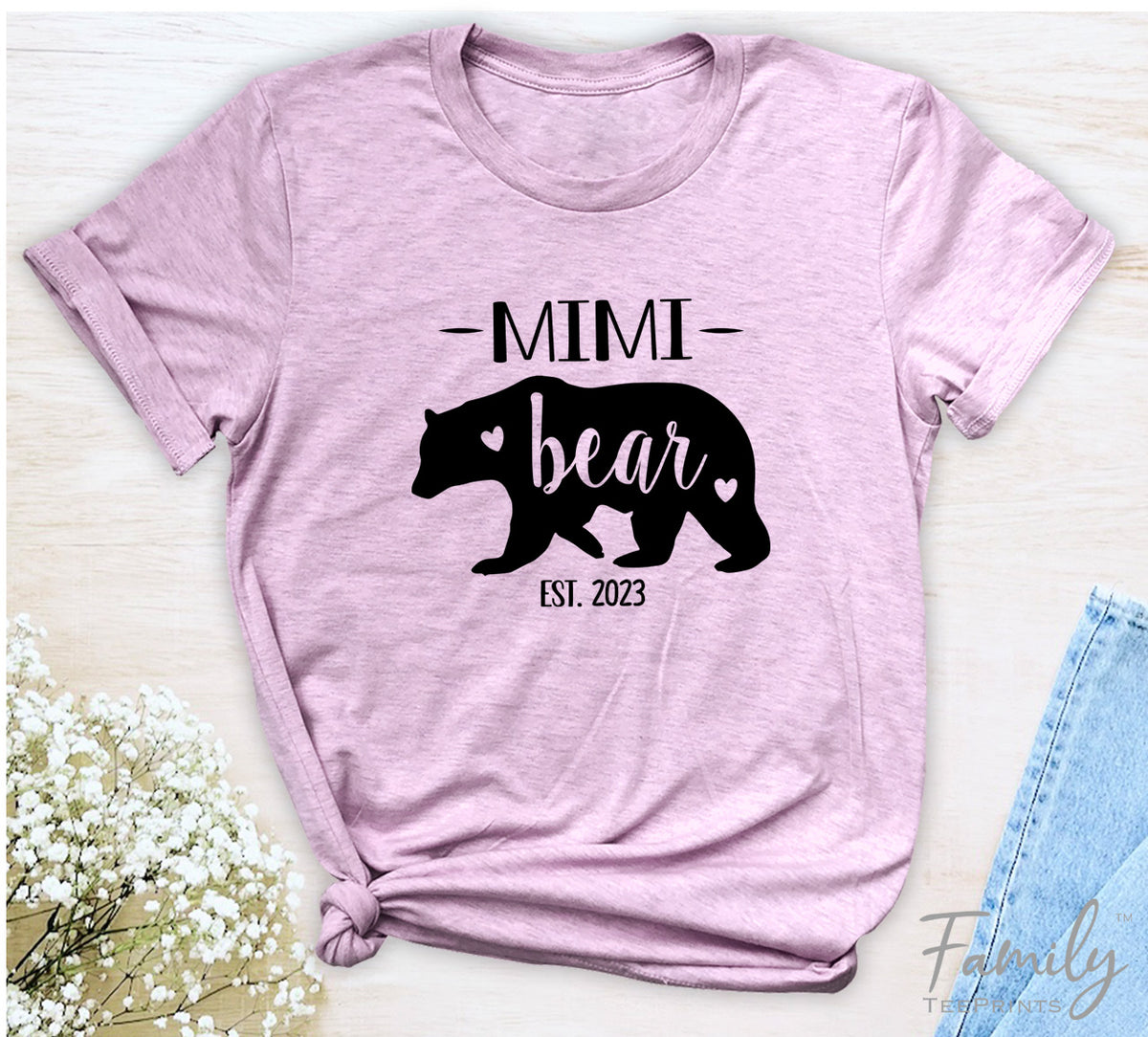 Mimi Bear Est. 2023 - Unisex T-shirt - Mimi Shirt - Gift For New Mimi - familyteeprints