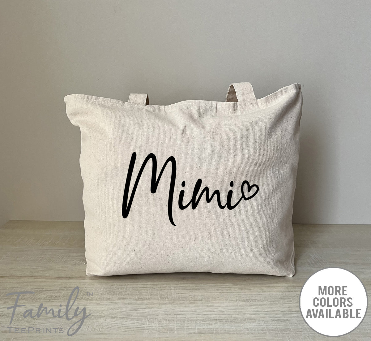 Mimi Heart - Zippered Tote Bag - Mimi Bag - Mimi Gift - familyteeprints