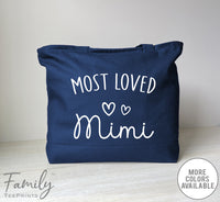 Most Loved Mimi - Zippered Tote Bag - Mimi Bag - Mimi Gift - familyteeprints